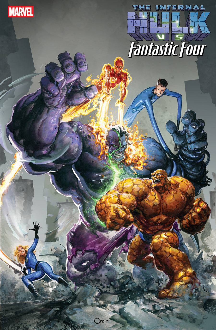 Infernal Hulk Vs. Fantastic Four #1 Clayton Crain Variant — Cover