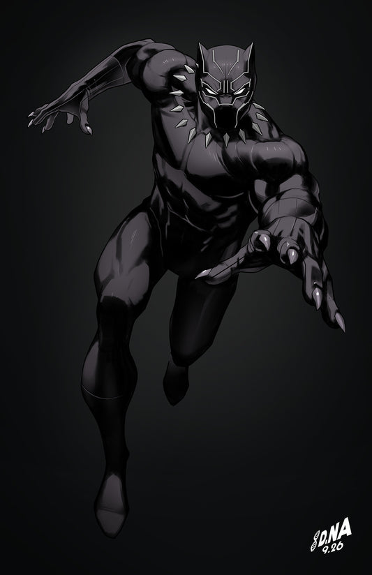 Black Panther/Namor: Doomed #4 David Nakayama Color Block Black Virgin 1:50 Variant — Cover