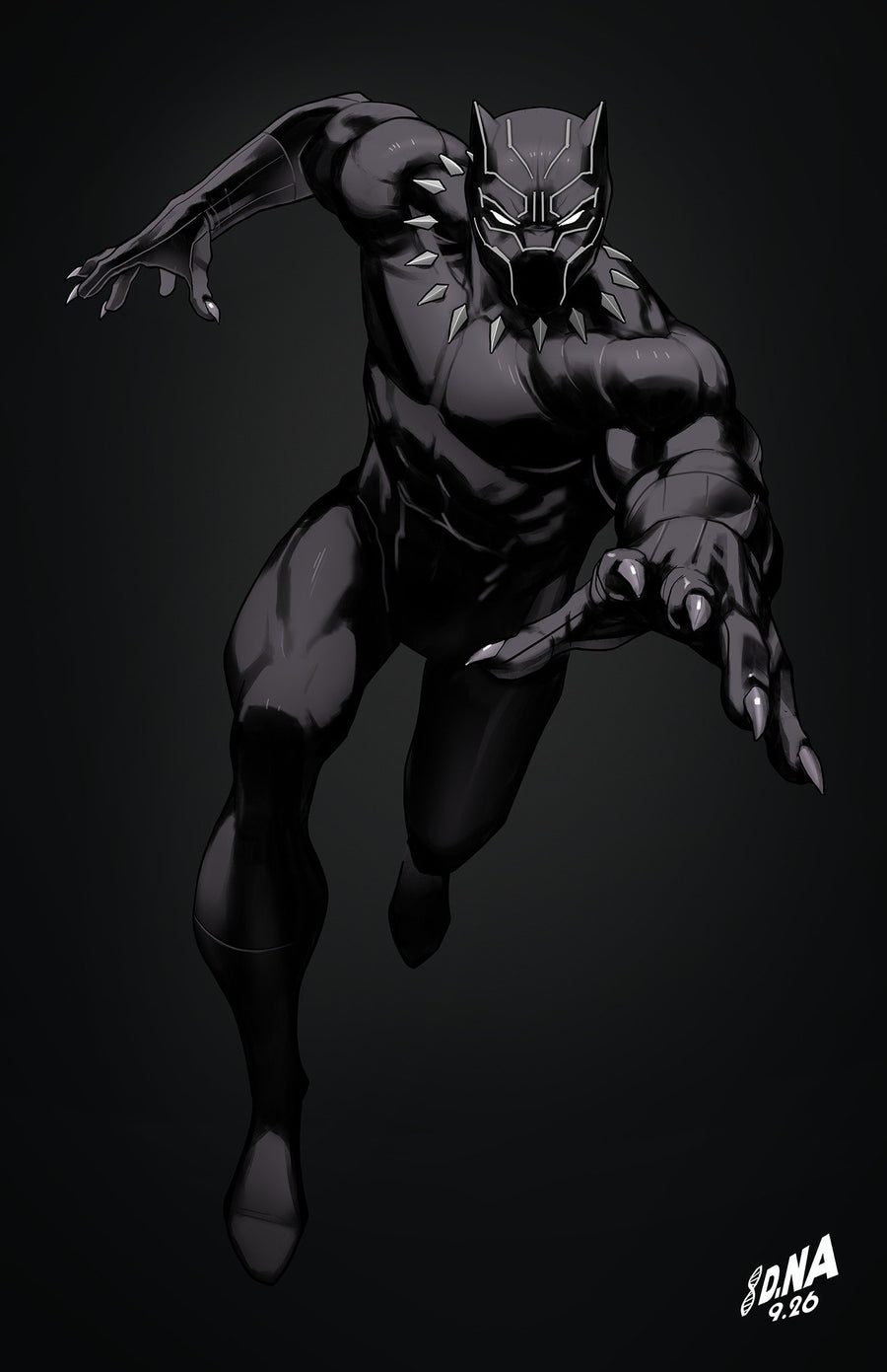Black Panther/Namor: Doomed #4 David Nakayama Color Block Black Virgin 1:50 Variant — Cover