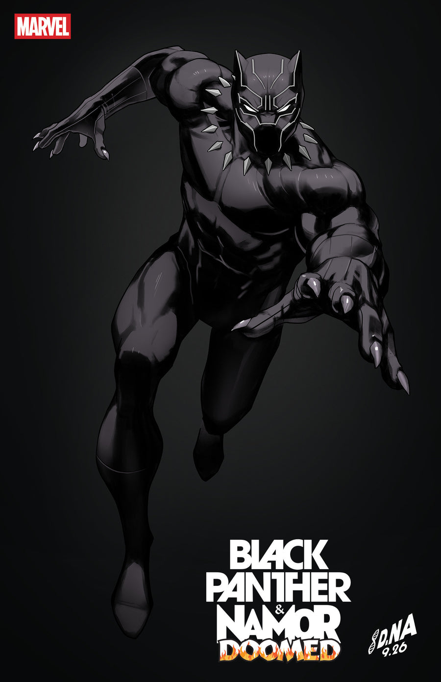 Black Panther/Namor: Doomed #4 David Nakayama Color Block Black Variant — Cover