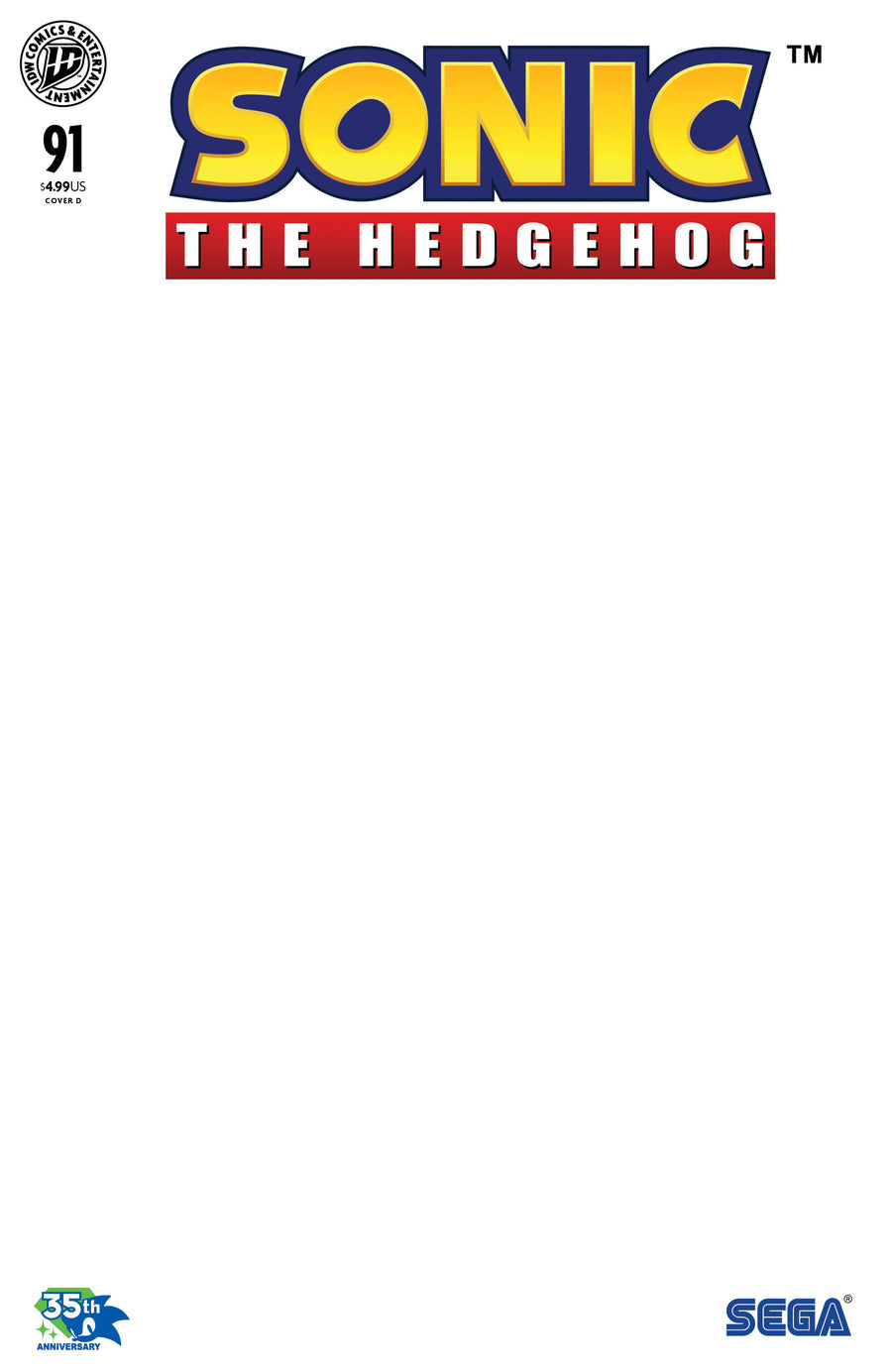 Sonic the Hedgehog #91 Variant D (Sketch Variant) — Cover