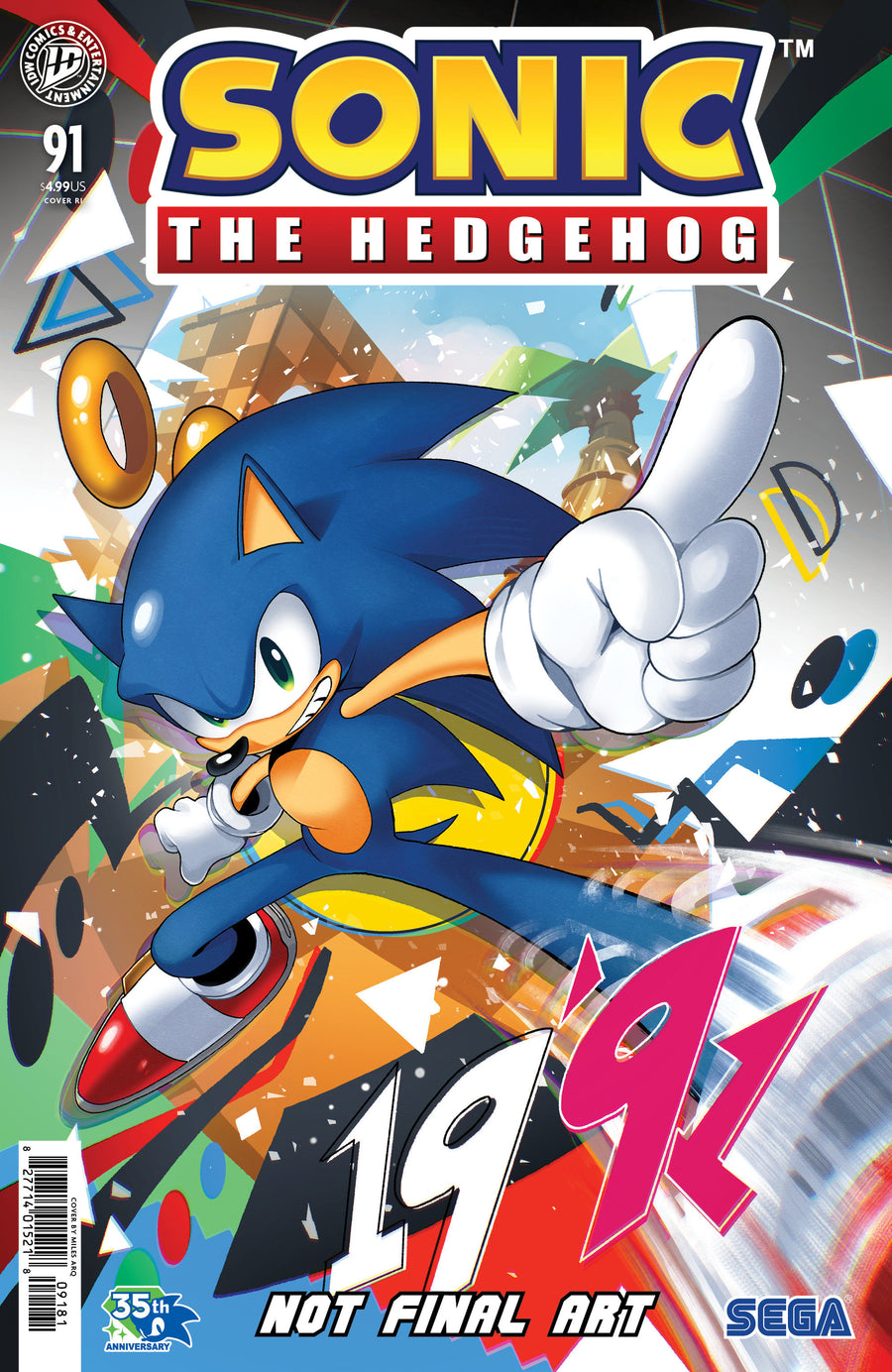 Sonic the Hedgehog #91 Variant RI (50) (Arq) — Cover