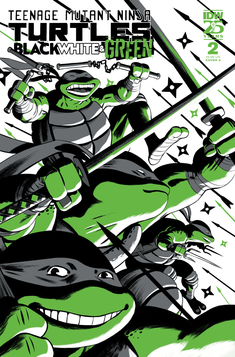 Teenage Mutant Ninja Turtles: Black, White, and Green #2 Cover A (Rodríguez) — Cover