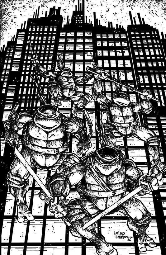 Teenage Mutant Ninja Turtles #20: 300th Issue Special Eastman & Laird Full Art B&W Variant - Cover