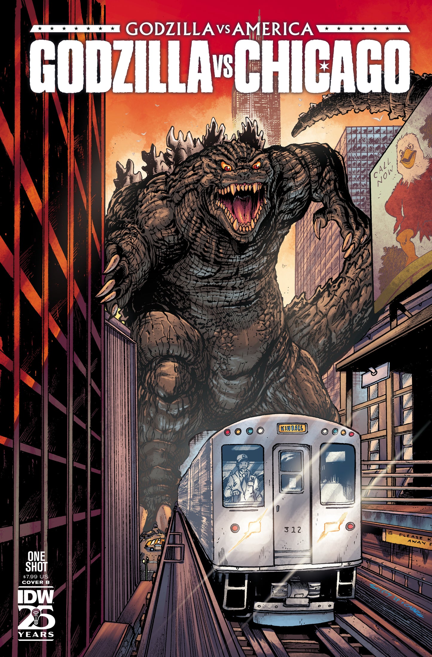 Godzilla Vs. America: Chicago Variant B (Seeley)