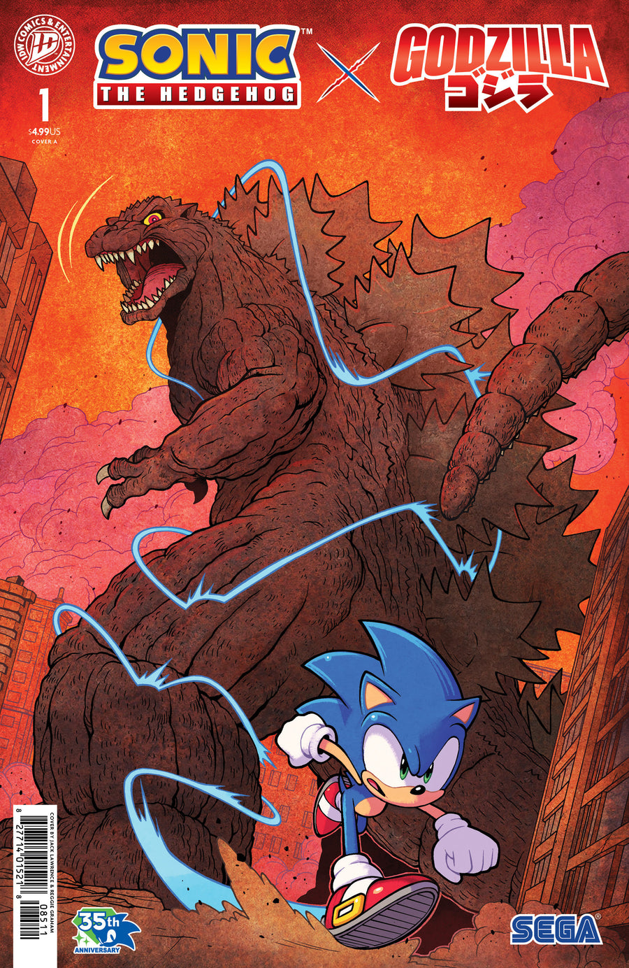 Sonic the Hedgehog x Godzilla #1 Cover A (Lawrence) - Cover