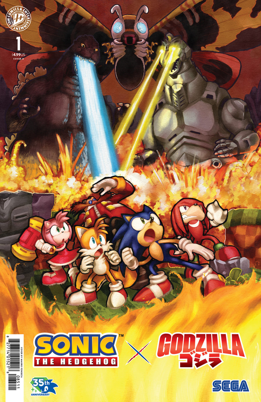 Sonic the Hedgehog x Godzilla #1 Variant B (Fonseca) - Cover
