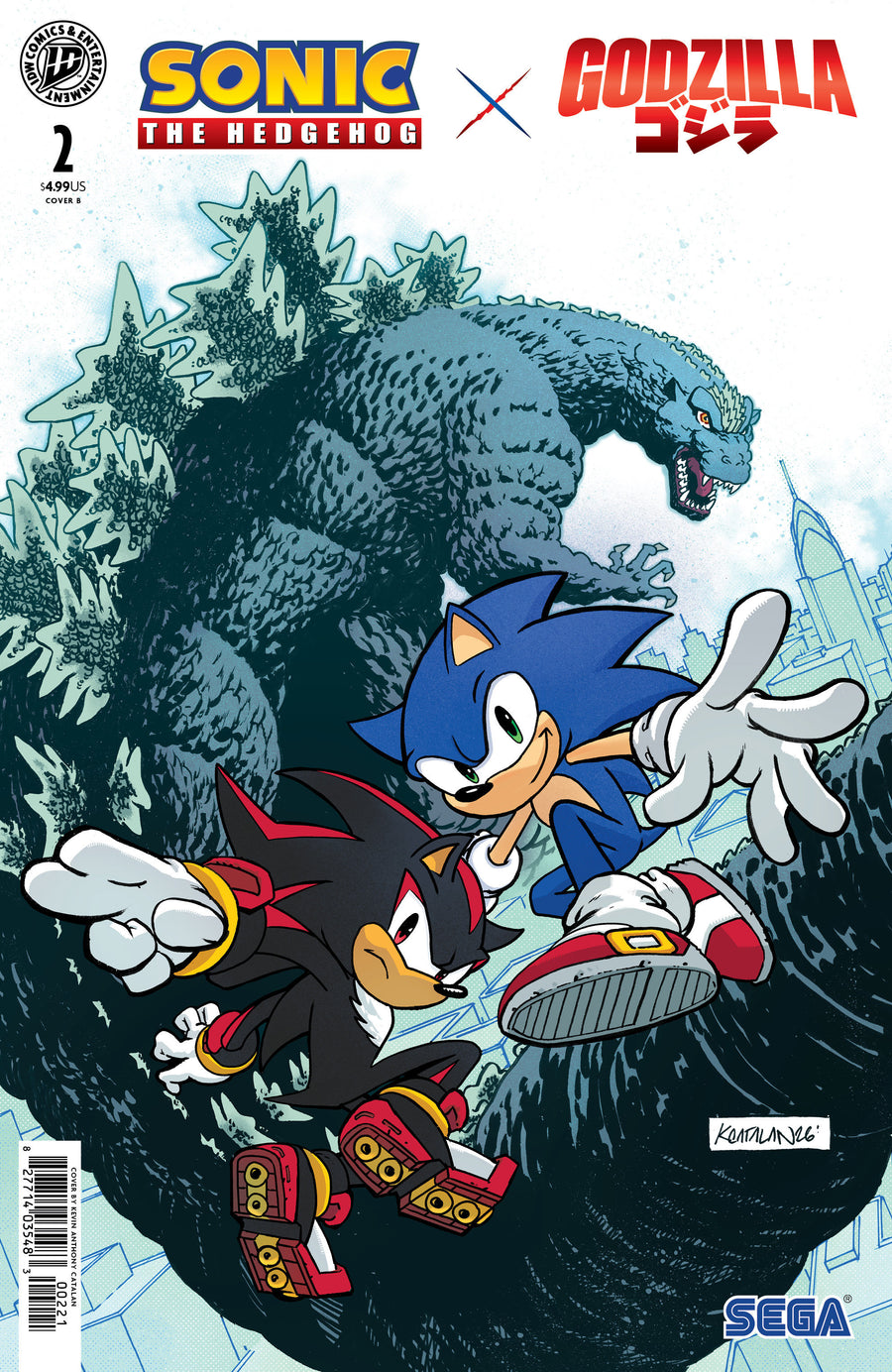 Sonic the Hedgehog x Godzilla #2 Variant B (Catalan) - Cover