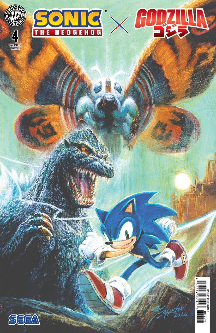 Sonic the Hedgehog x Godzilla #4 Variant B (Eggleton) — Cover