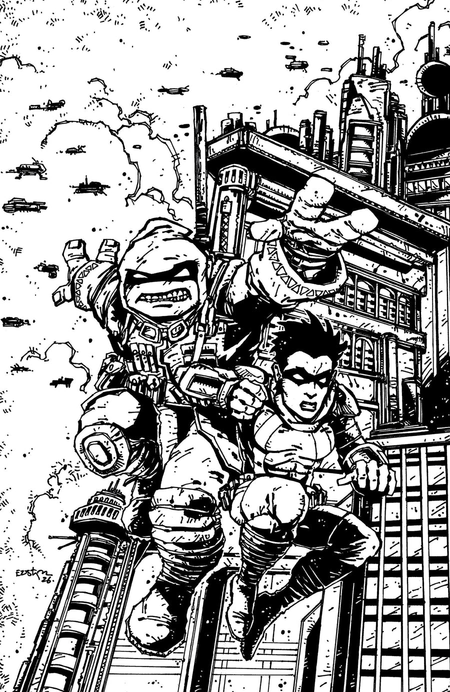 Teenage Mutant Ninja Turtles: The Last Ronin--Training Day Variant RI (50) (Eastman Full Art B&W) - Cover