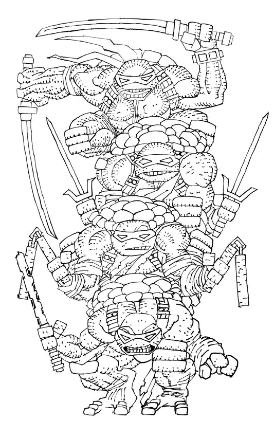 Teenage Mutant Ninja Turtles #20: 300th Issue Special Miller Full Art B&W Variant - Cover