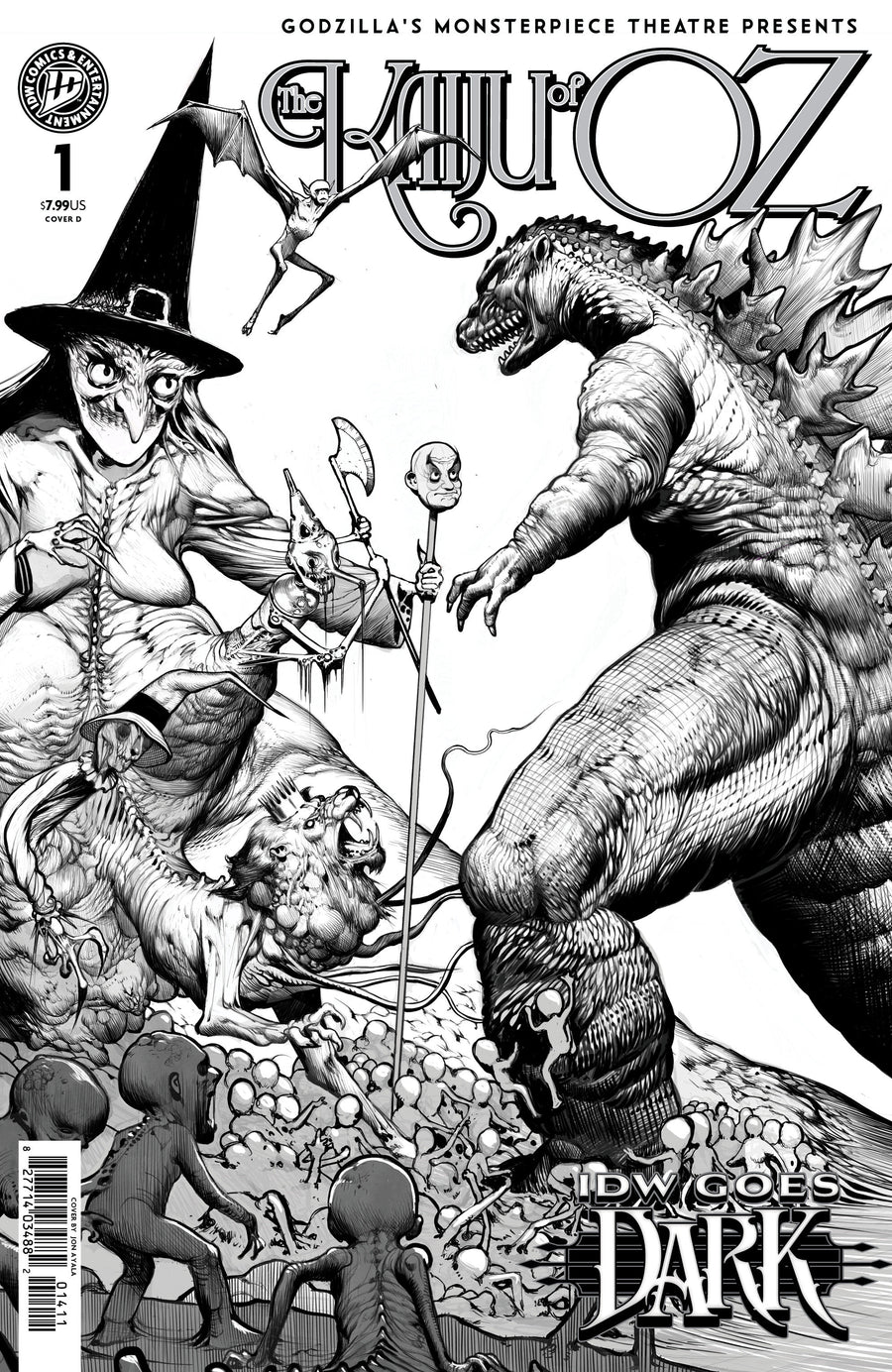 Godzillas Monsterpiece Theatre Presents: The Kaiju of Oz Variant D (Ayala Idw Goes Dark Variant) — Cover