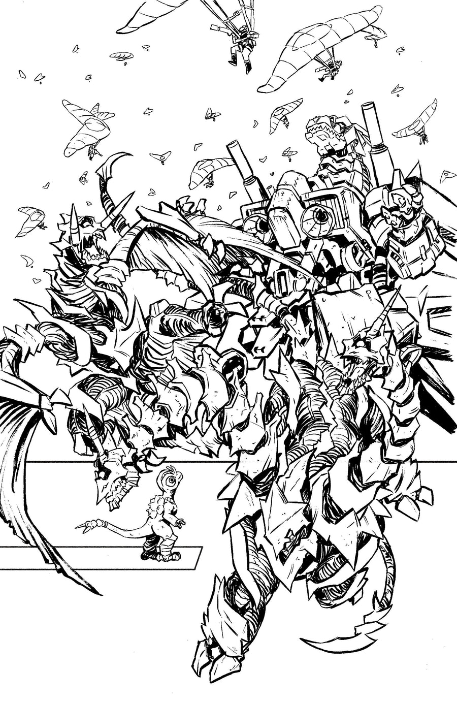 Starship Godzilla: Invasion x [kai-Sei Era] #3 Variant RI (10) (Ono B&W Full Art) — Cover