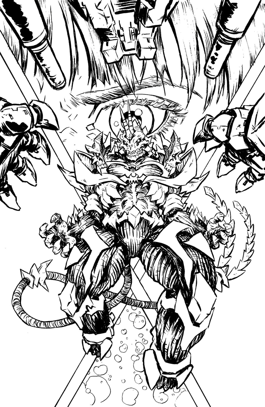 Starship Godzilla: Invasion x [kai-Sei Era] #4 Variant RI (10) (Ono B&W Full Art) — Cover