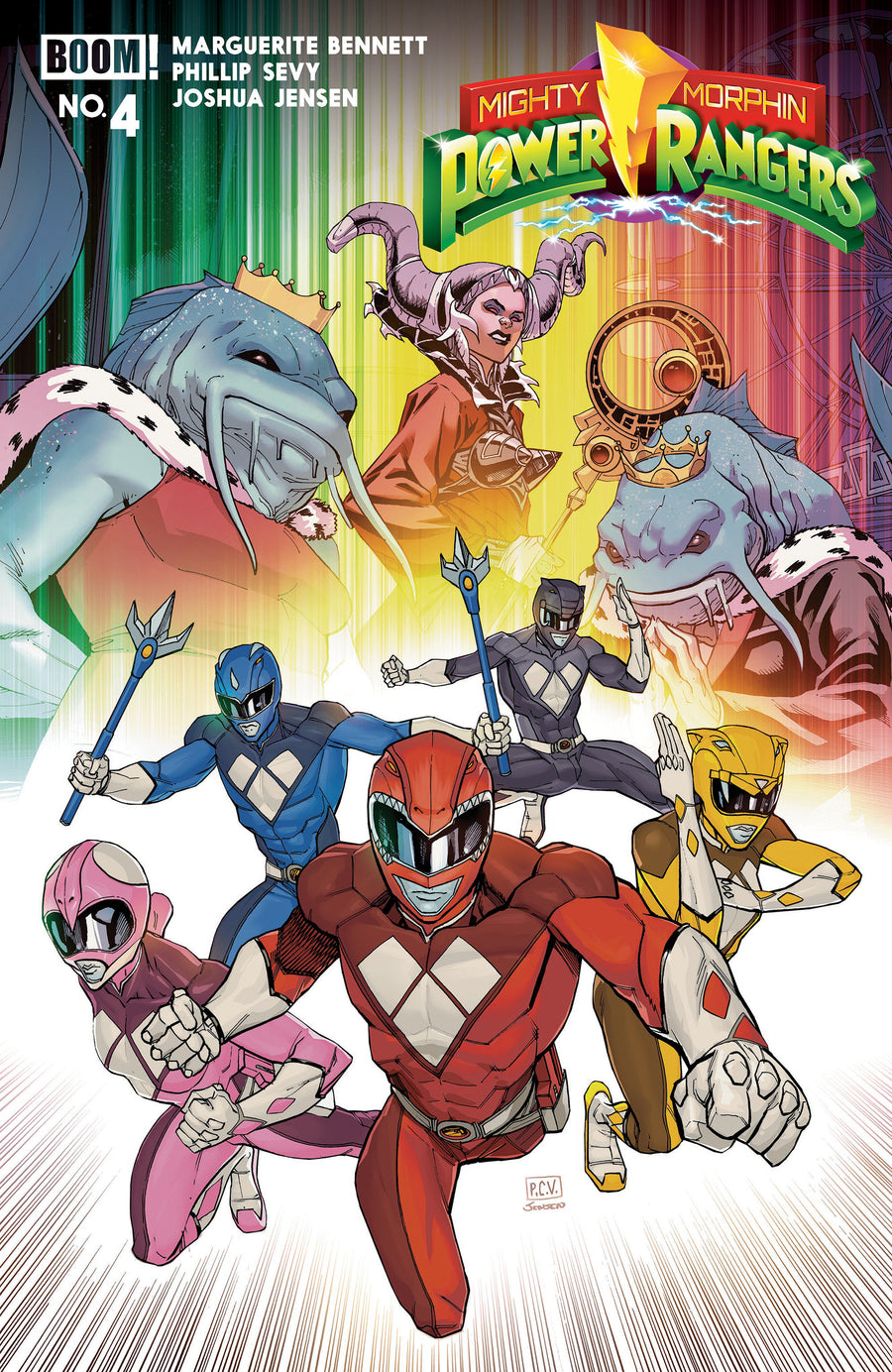Mighty Morphin Power Rangers (2026) #4 B Variant (Dressed, Sevy) — Cover
