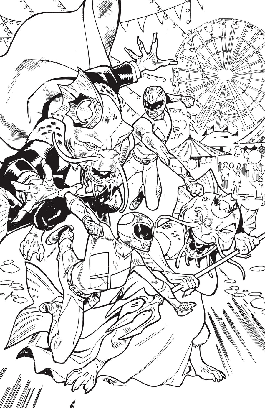 Mighty Morphin Power Rangers (2026) #4 H 1:25 INCV Variant (Full Art, Balám) — Cover