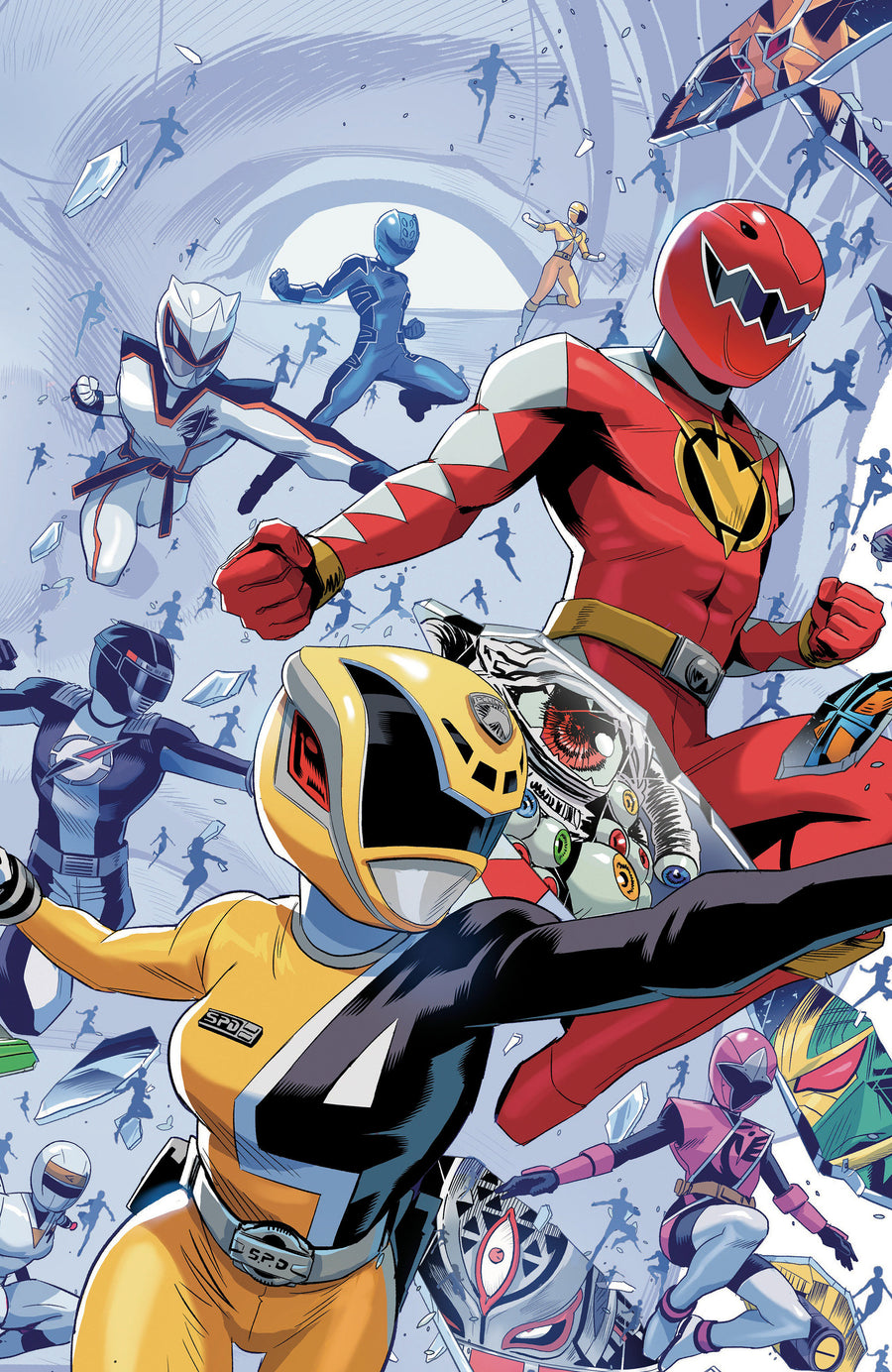 Power Rangers Unlimited #3 C Every Ranger Ever Card Stock Connecting Variant (full Art, Zonno) — Cover