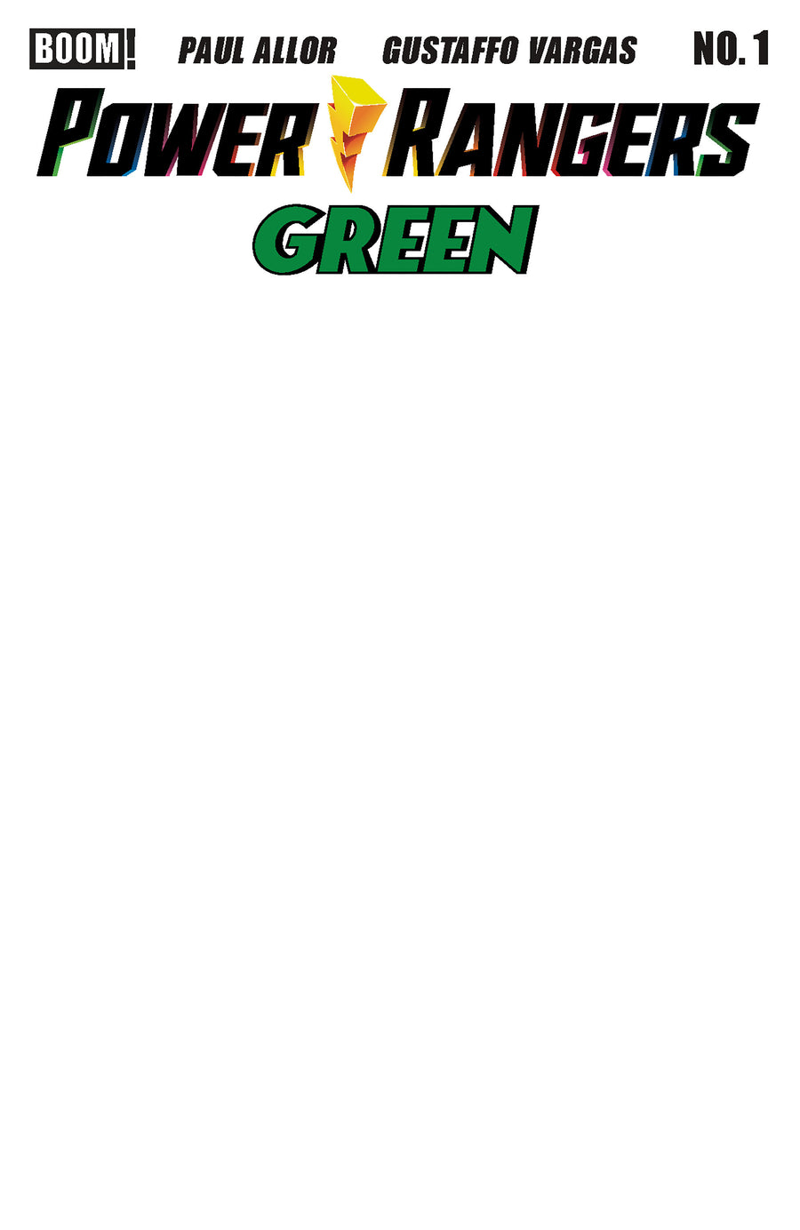 Power Rangers Green #1 D Blank Sketch Variant - Cover