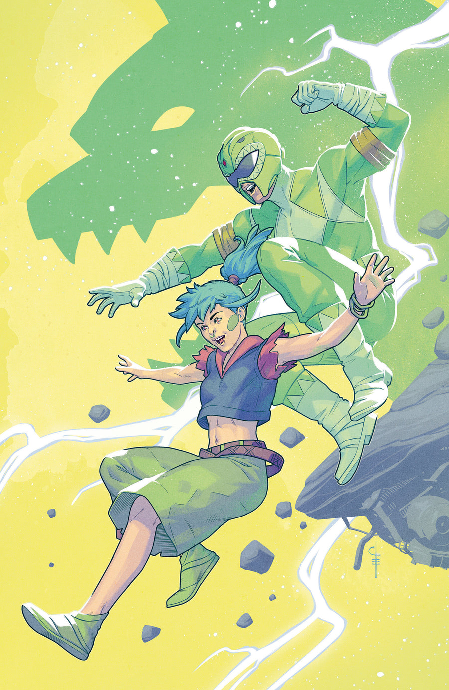Power Rangers Green #2 F 1:20 INCV Variant (Full Art, Evenhuis) — Cover