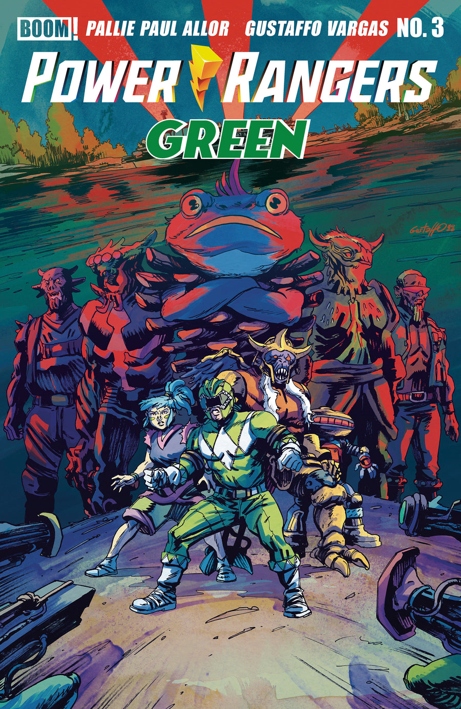 Power Rangers Green #3 B Variant (Dressed, Vargas) — Cover