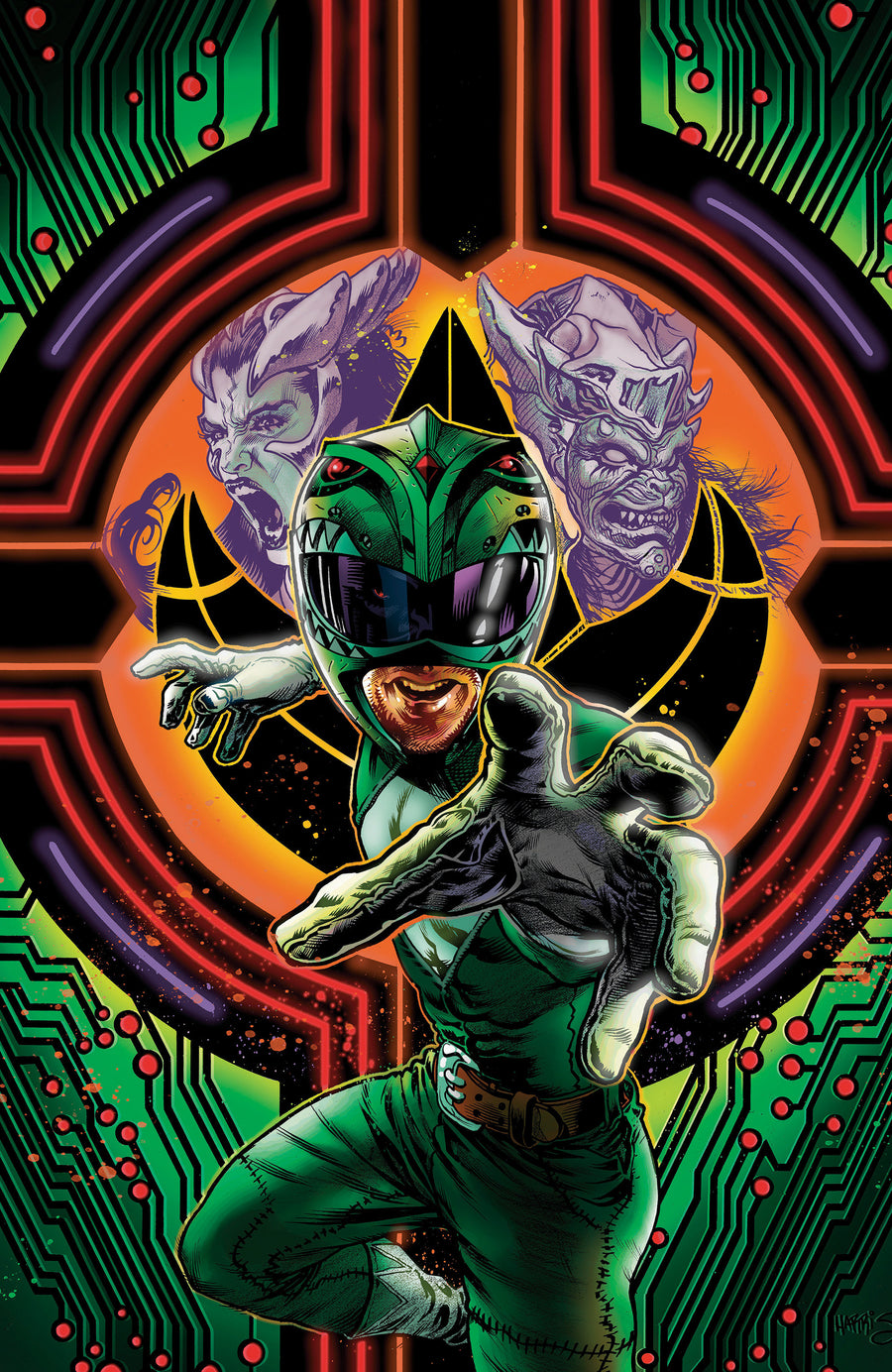 Power Rangers Green #3 D Foil Variant (Full Art, Foil, Harris) — Cover