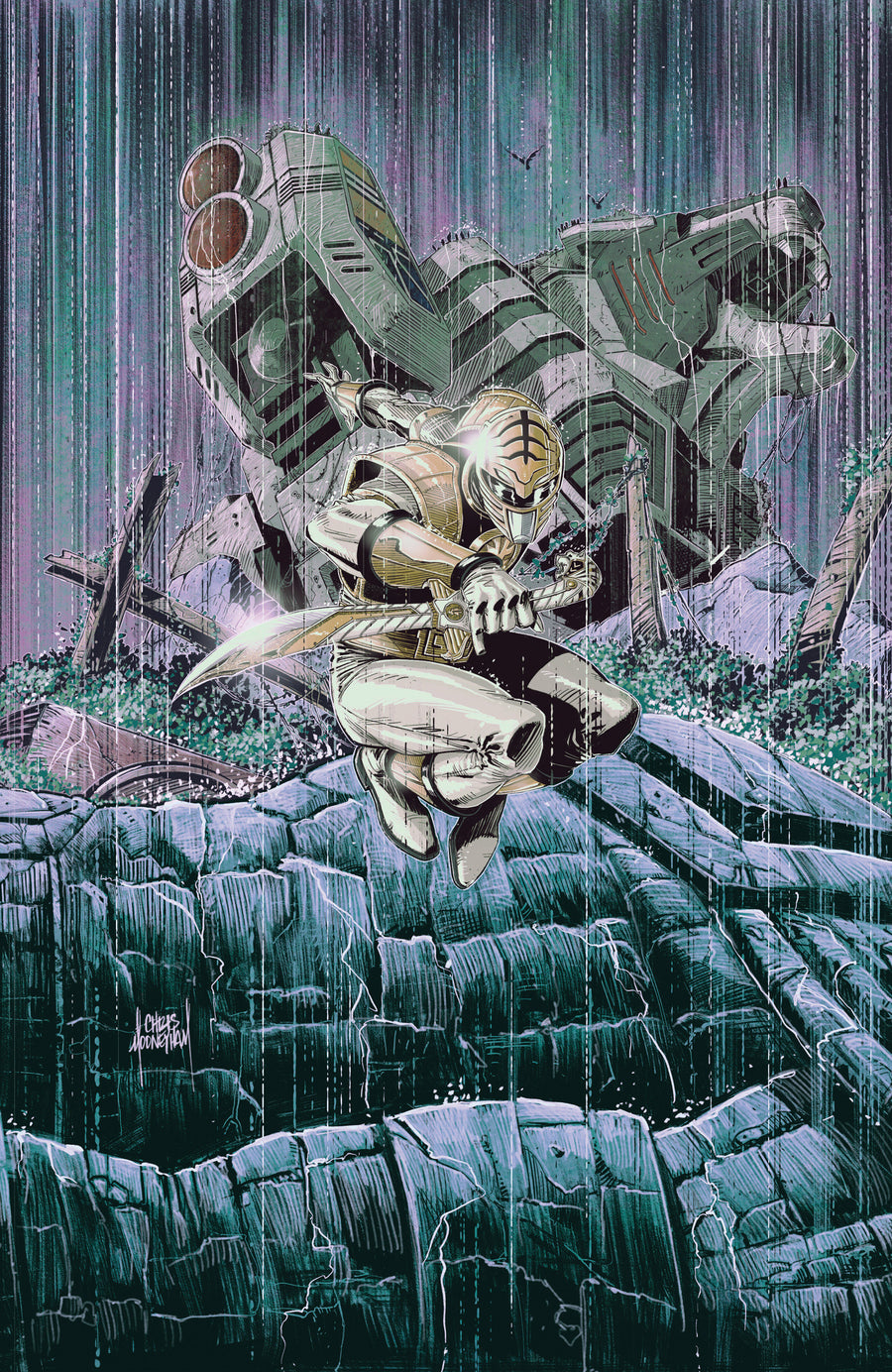 Power Rangers Green #4 C Tommy Oliver Card Stock Connecting Variant (Full Art, Mooneyham) — Cover