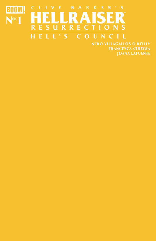 Hellraiser: Resurrections - Hell's Council #1 C Yellow Blank Sketch Variant — Cover