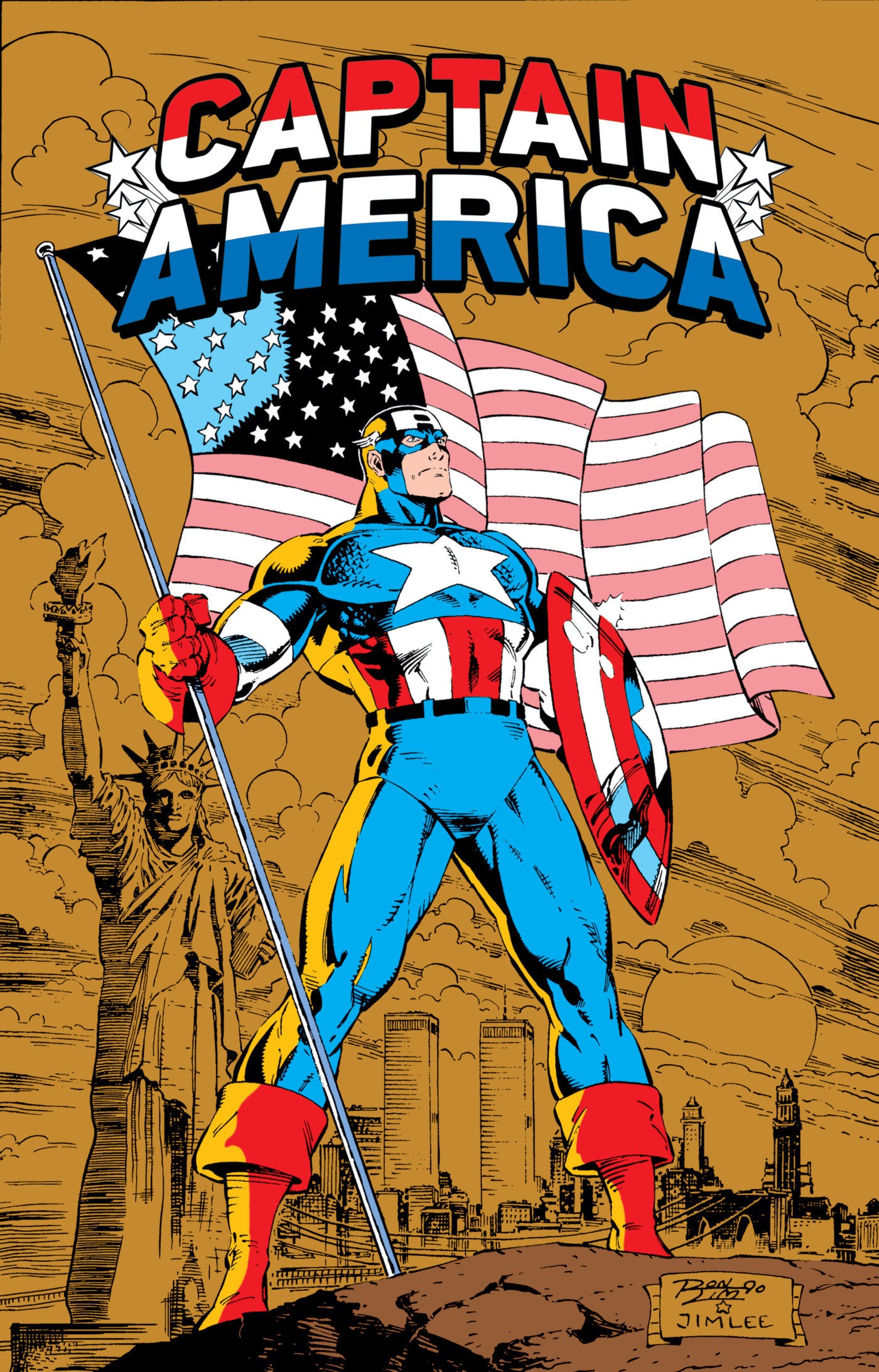 CAPTAIN AMERICA BY MARK GRUENWALD OMNIBUS VOL. 2 RON LIM ANNIVERSARY COVER