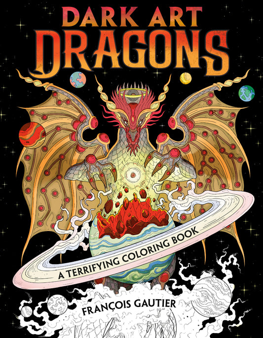 Dark Art Dragons: A Terrifying Coloring Book - Cover
