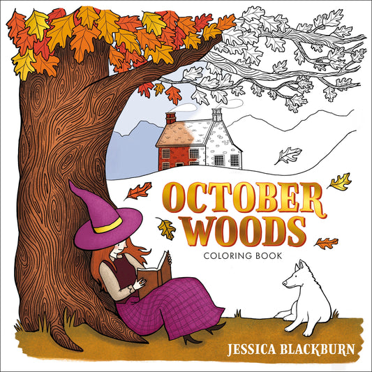 October Woods Coloring Book: A Coloring Book with Cozy Hygge Scenes of a Relaxing Autumn - Cover