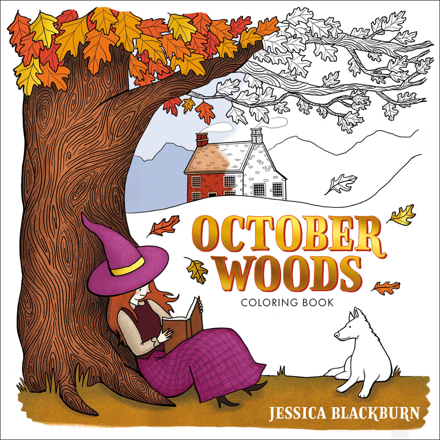 October Woods Coloring Book: A Coloring Book with Cozy Hygge Scenes of a Relaxing Autumn - Cover