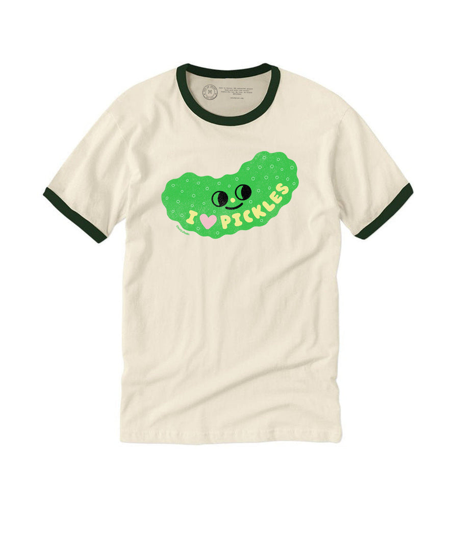 Suzy Ultman: I Heart Pickles Unisex Ringer T-Shirt Large — Cover